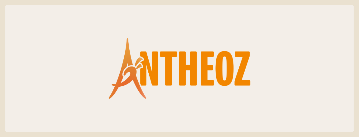 Logo Antheoz en dégradé orange, avec un A stylisé illustrant l’identité visuelle du cabinet