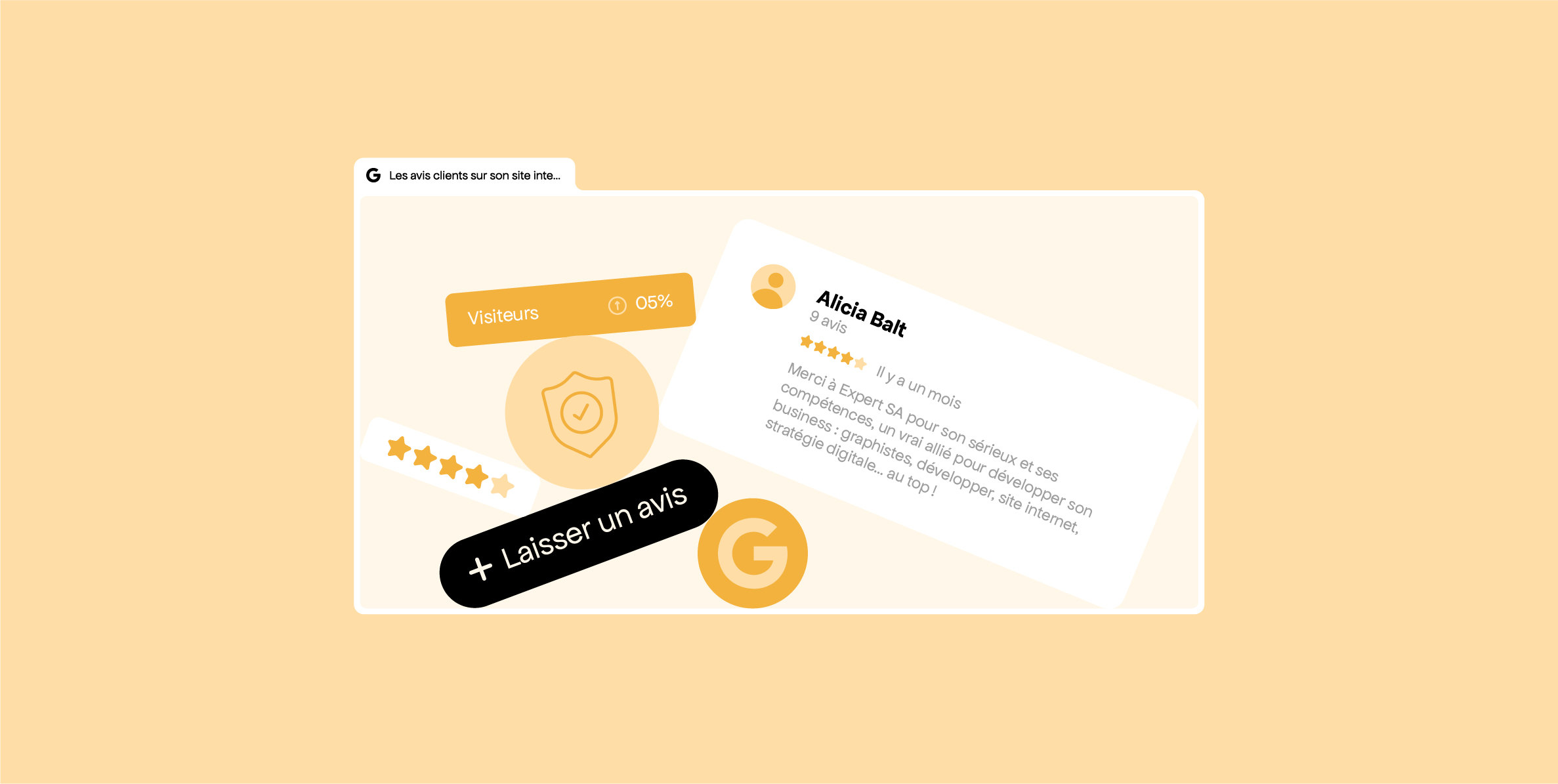 Avis clients positifs, 5 étoiles sur Google My Business, bonne réputation, meilleur référencement