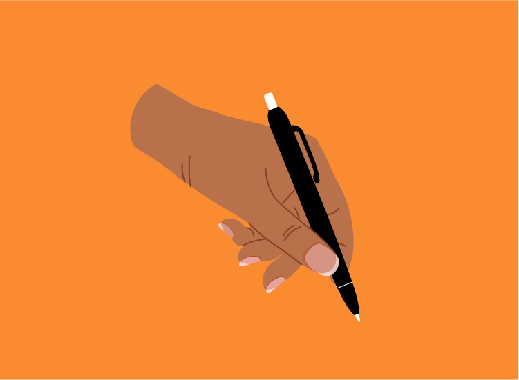 main-en-train-d-écrire-avec-un-stylo