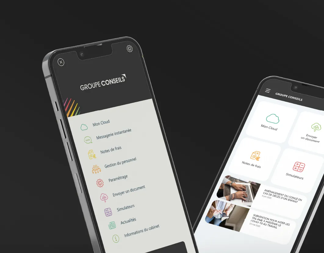 Une application vivante et moderne pour le cabinet Groupe Conseils